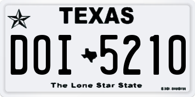 TX license plate DOI5210
