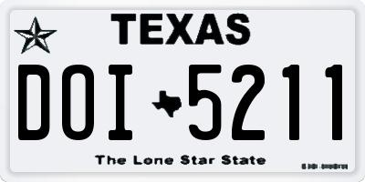 TX license plate DOI5211