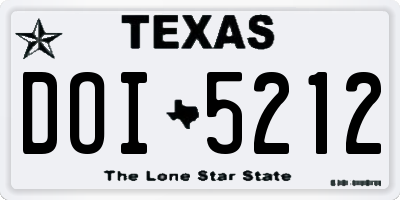 TX license plate DOI5212