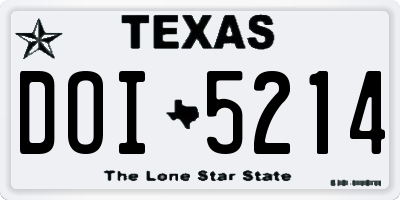 TX license plate DOI5214