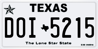 TX license plate DOI5215