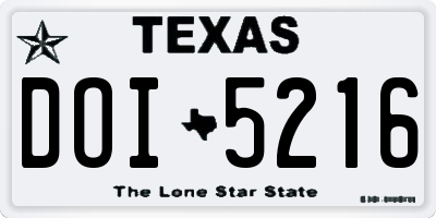 TX license plate DOI5216