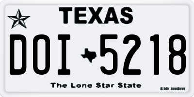 TX license plate DOI5218