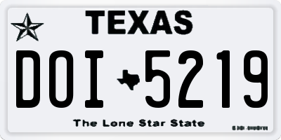 TX license plate DOI5219