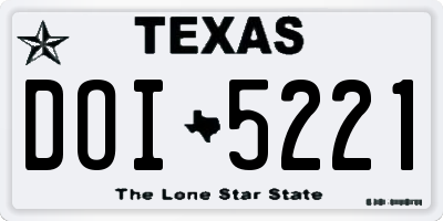 TX license plate DOI5221
