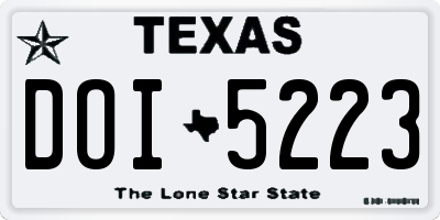 TX license plate DOI5223