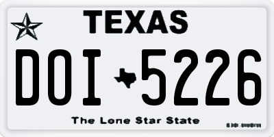 TX license plate DOI5226