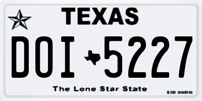 TX license plate DOI5227