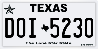 TX license plate DOI5230