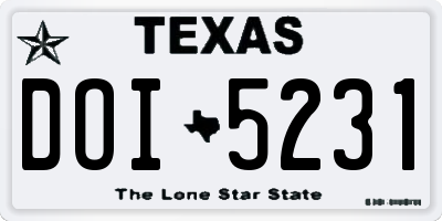 TX license plate DOI5231