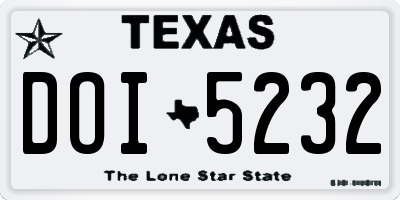TX license plate DOI5232