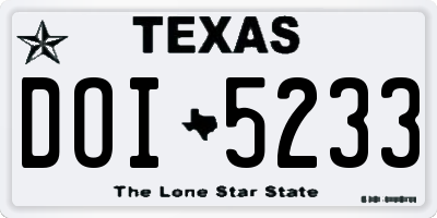 TX license plate DOI5233