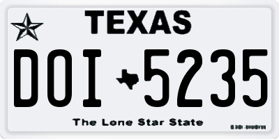 TX license plate DOI5235