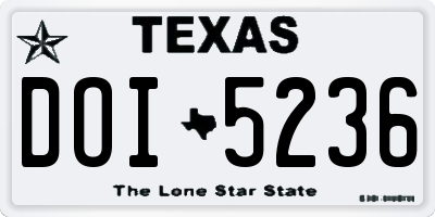 TX license plate DOI5236