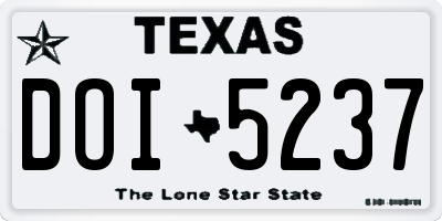 TX license plate DOI5237