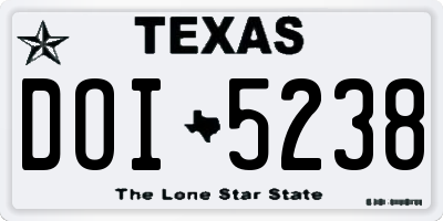 TX license plate DOI5238