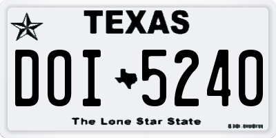 TX license plate DOI5240