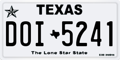 TX license plate DOI5241