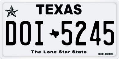 TX license plate DOI5245