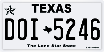 TX license plate DOI5246