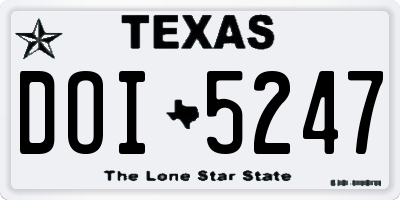 TX license plate DOI5247