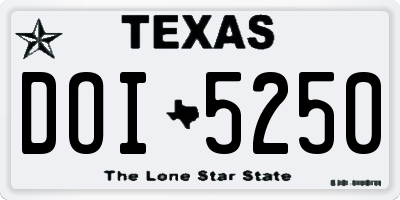 TX license plate DOI5250