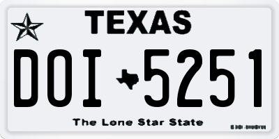 TX license plate DOI5251