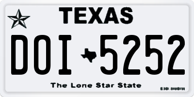 TX license plate DOI5252