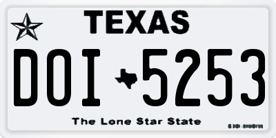 TX license plate DOI5253