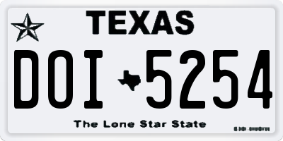 TX license plate DOI5254