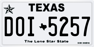 TX license plate DOI5257