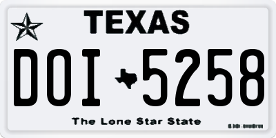 TX license plate DOI5258
