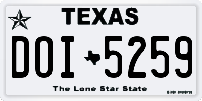 TX license plate DOI5259