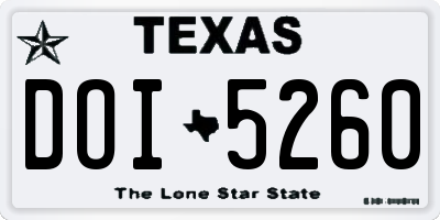 TX license plate DOI5260