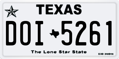 TX license plate DOI5261