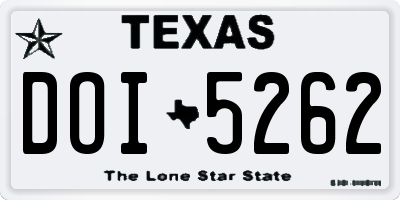 TX license plate DOI5262