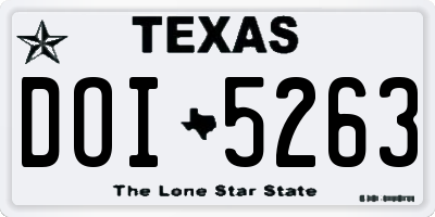 TX license plate DOI5263