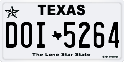 TX license plate DOI5264