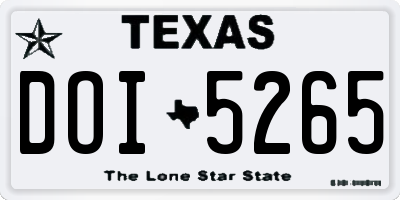 TX license plate DOI5265