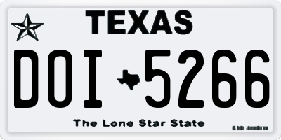TX license plate DOI5266
