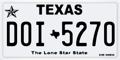 TX license plate DOI5270