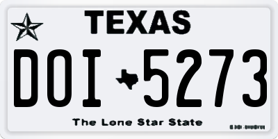 TX license plate DOI5273