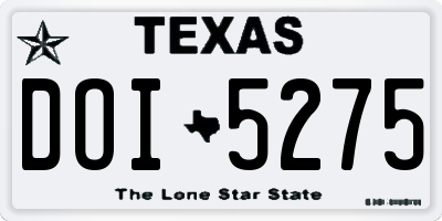 TX license plate DOI5275
