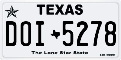 TX license plate DOI5278