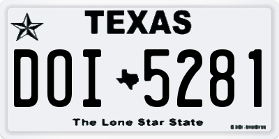 TX license plate DOI5281