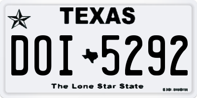 TX license plate DOI5292