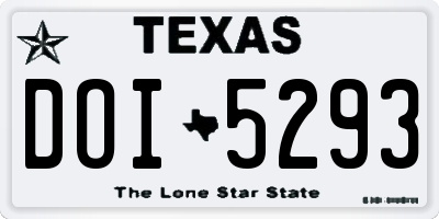 TX license plate DOI5293