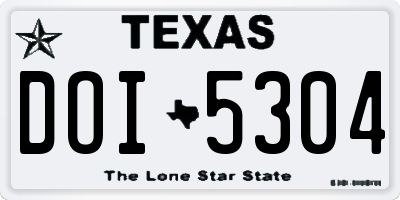 TX license plate DOI5304