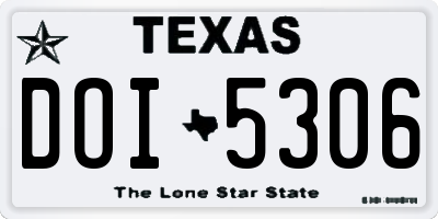 TX license plate DOI5306