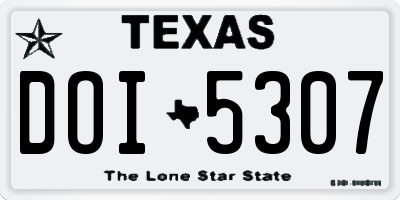 TX license plate DOI5307
